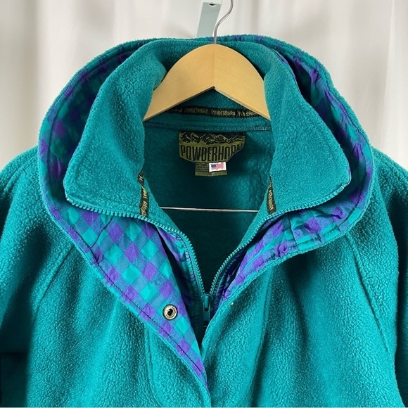 Vintage Powderhorn Medium Long Thick Heavy Fleece Half Zip Pullover Tunic Camp - Picture 7 of 11